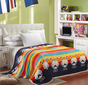 厂家直销2016新款家居法兰绒儿童毯床上四件套舒耐用柔软