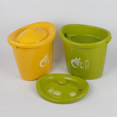 厂家直销 2363元宝茶水桶 塑料方形茶水桶 垃圾桶带滤网茶渣桶