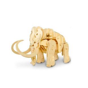 厂家直销3d木质拼图 儿童DIY益智木制猛犸象模型拼装玩具