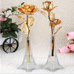 供应许愿玫瑰玻璃花瓶定做 厂家生产创意家居玻璃透明花瓶批发