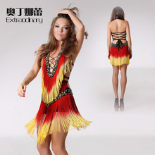 Odinna Lei Trang phục khiêu vũ Latin dành cho người lớn phù hợp với người lớn Mới đính sequin cao cấp tua rua Đầm nhảy Latin