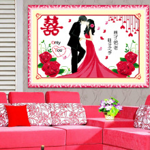 Giữ khâu tay khâu mới phòng khách phòng ngủ Bainianhaoge hạnh phúc hôn nhân loạt sơn kim cương Tranh kim cương / tranh da