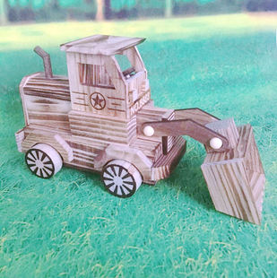 厂家直销天然荷木木制推土机 大号铲车 儿童木质工程车模型