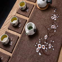 bầu khô lễ cổ điển Thiền trà Trung Quốc thêu trà bông mận trà Trung Quốc Lễ gió Khăn trải bàn / khăn trải bàn