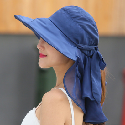 新款折叠太阳帽春夏季户外防晒帽子女士大沿防紫外线遮阳帽批发