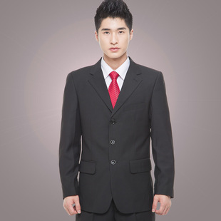 2016新款高端职业套装男士西服商务装三粒扣主持开会工作服两件套
