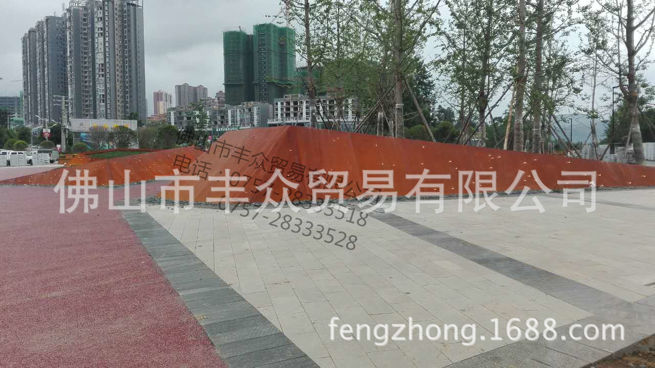 耐候钢广州银行大厦发锈处理景观/锈钢板/锈板-丰众公司发锈耐候钢
