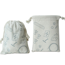 Miễn phí mẫu vải bông bó túi tùy chỉnh logo dây rút túi vải lanh túi bông bó miệng túi gạo tùy chỉnh Túi vải