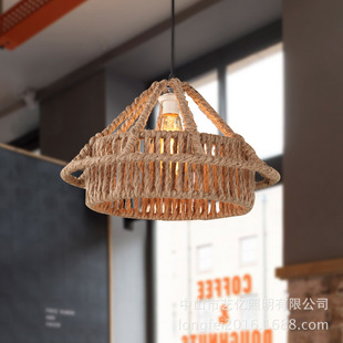 美式麻绳吊灯 咖啡厅灯 创意客厅复古灯具 loft工业风吊灯新奇特