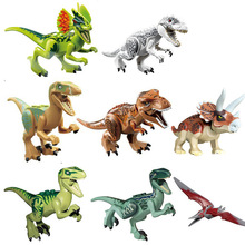 Khối xây dựng Khủng long Thế giới Jurassic Tyrannosaurus Câu đố Khối đóng gói Đồ chơi cho trẻ em 8 Khủng long Tùy chọn Mô hình mô phỏng