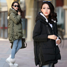 Mùa đông mới xuống áo khoác cotton nữ phiên bản Hàn Quốc của áo khoác cỡ lớn chất béo dày mm quân đội mặc cotton phù hợp với áo khoác dài cotton Áo khoác cotton nữ