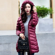 2019 phiên bản mới của Hàn Quốc của các mẫu áo khoác nhẹ cho nữ trong đoạn dài trùm đầu cỡ lớn Quần áo mùa đông Slim áo cỡ lớn bán buôn Áo khoác nữ