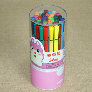 厂家批发创意36色筒装水彩笔儿童画笔9.9热卖活动馈赠十元店货源