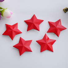 Retro đỏ năm cánh sao sơn kim loại tại chỗ nhà máy bán buôn nhôm trực tiếp huy hiệu ngôi sao năm Đeo trang sức