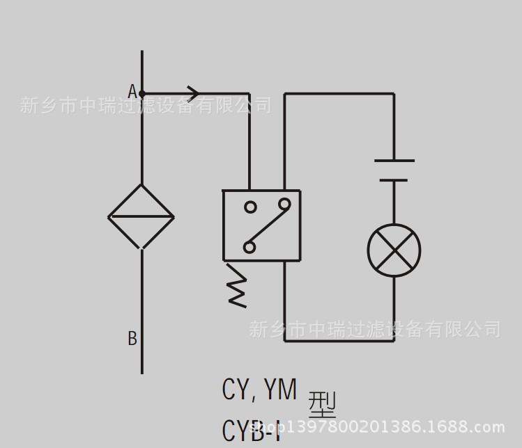 cyb-i回油过滤器用污染堵塞压差发讯器 24v 目测压力表