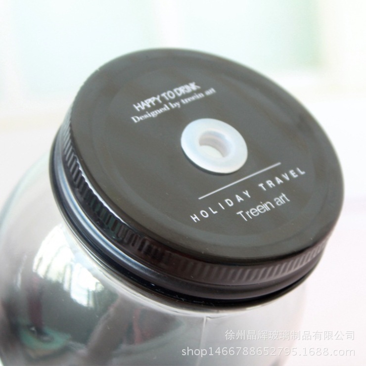 韩国饮料_大号玻璃 韩国创意梅森瓶成人吸管冷