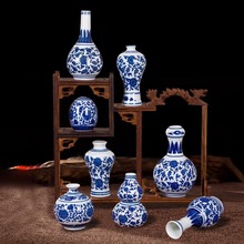 Jingdezhen gốm sứ gốm sứ màu xanh và trắng Bình gốm trang trí nội thất phòng khách trang trí cổ Bo Bình hoa