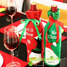 Trang trí Giáng sinh Thêu thêu Santa Claus Chai rượu vang Đặt túi rượu Túi quà tặng Rượu sâm banh Trang trí giáng sinh