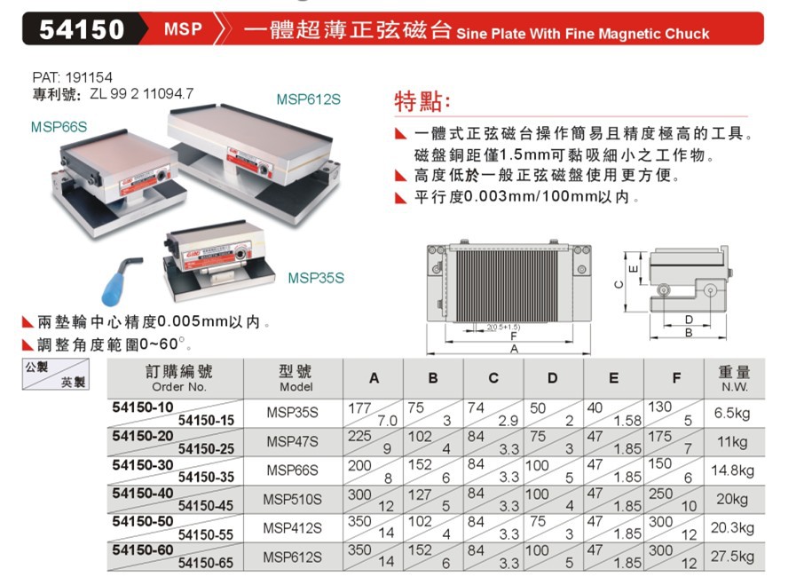 54150 msp 一体超薄正弦磁台