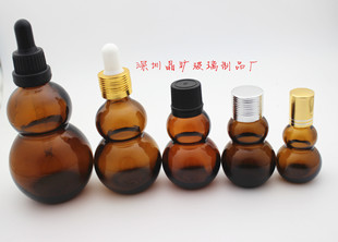 批发双葫芦精油瓶棕色 玻璃瓶 调配瓶 10ML/20ML/30ML/50ML/100ML