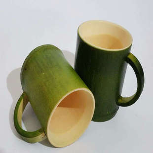 厂家直销 天然竹制中号绿竹杯 环保绿色茶叶杯 82073 竹质工艺品