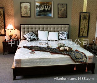 韩式东南亚泰式实木板式布艺床美式彩绘法式乡村欧式古典北欧家具