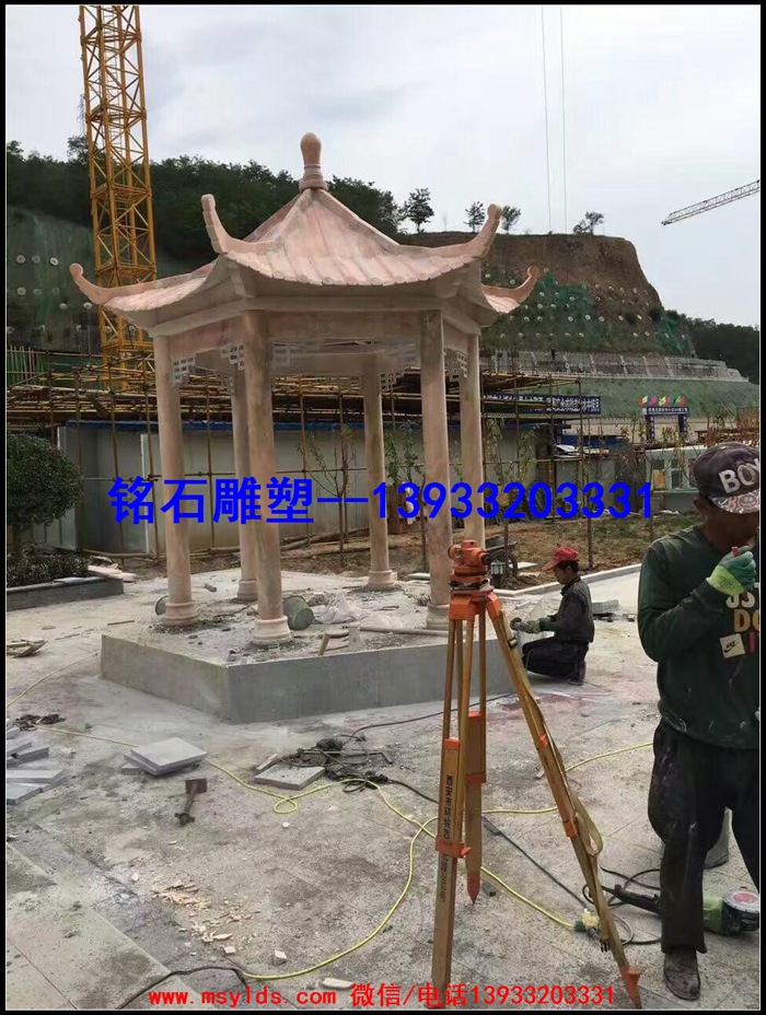 v图片图片-凉亭别墅红风水球石雕天下石雕f喷泉晚霞石雕图片