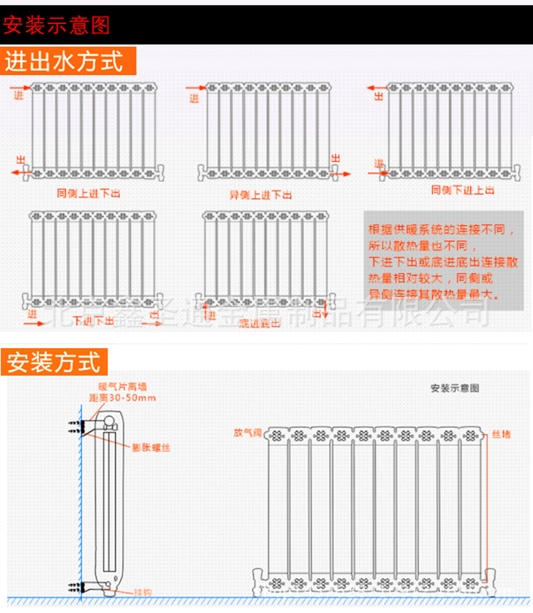 加工订制款铜铝复合暖气片 厂家批发铜铝暖气片 家用暖