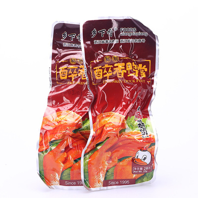 乡下香鸭肉食品加工 醉香鸭爪鸭掌真空包装 下酒菜小吃零食批发