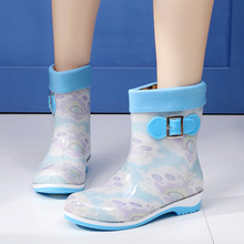Thời trang mùa đông ấm áp cộng với nhung mưa ủng nữ ống chống trượt thạch mưa ủng phiên bản Hàn Quốc của giày nước nữ giày cao su Giày đi mưa nữ