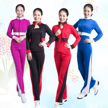 Quần áo luyện tập mùa đông Trang phục khiêu vũ mới phù hợp với thể thao thể dục nhịp điệu quần áo dài tay TC08 Đầm nhảy vuông