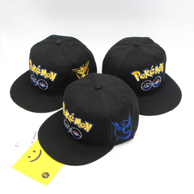 pokemon go男女帽爆款棒球帽嘻哈口袋妖怪小智帽子外贸新款批发