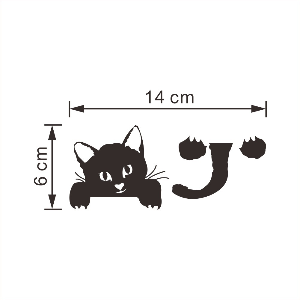 2X Nueva Pegatina del gato de pared Mural pegatina de arte de decoracion de L4I7 2X Nueva Pegatina del gato de pared Mural pegatina de arte de decoracion de L4I7