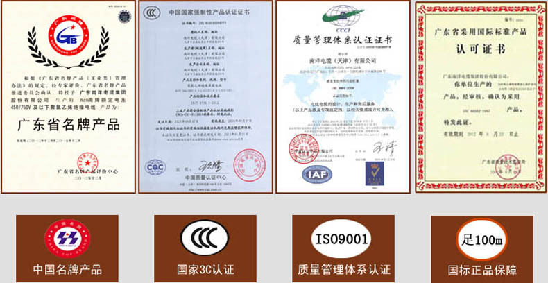 电线电缆产品质量认证证书