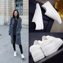 2019 mới mùa xuân ren nhỏ giày trắng nữ bằng phẳng giày vải da nữ giày trắng giày nữ bình thường phiên bản Hàn Quốc Giày vải nữ