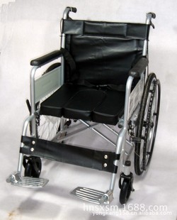 批发喷塑轮椅 坐便椅 坐便器轮椅可折叠 轮椅 带刹车带坐便轮椅