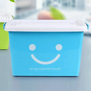 厂家批发可爱笑脸收纳箱 家居用品收纳盒 大号杂物整理箱储物箱