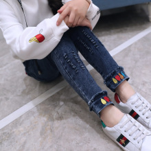 Quần trẻ em 2019 mùa thu một thế hệ tóc bé gái quần jeans trẻ em lớn Quần áo trẻ em Hàn Quốc quần trẻ em Quần jean