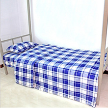 Một mảnh khăn trải giường bằng vải bông sinh viên Chăn bông màu xanh Ký túc xá trẻ em độc thân 1.0 1.2 m 1.5m1.8 giường Bộ đồ giường vải