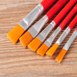 厂家直销尼龙毛红杆水粉水彩画笔刷丙烯学生用排笔画笔油画笔批发