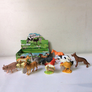 赠品散装农场动物模型12款儿童仿真静态塑胶实心农场玩具