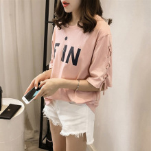 Bán buôn 2019 hè mới Áo thun nữ ngắn tay Hàn Quốc rộng rãi áo sơ mi nửa tay cỡ lớn nữ một thế hệ Áo thun nữ