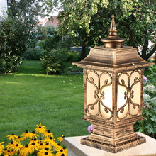 Cột đèn ngoài trời Châu Âu không thấm nước vuông cổ biệt thự vườn lối đi bằng nhôm led vườn tường trụ cột đèn Ánh sáng sân vườn