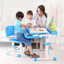 Nhà sản xuất xuyên biên giới bàn học bán buôn trẻ em bàn nhựa có thể nâng học sinh viết bàn học bàn và bộ ghế Bàn ghế học