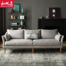 Bắc Âu xuống sofa thời trang vải đơn giản phòng khách kết hợp sofa nhỏ và vừa có thể giặt đồ nội thất cao su Sofa vải