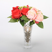 Tám hoa hồng hoa giả hoa giả bó hoa cưới bán buôn hoa hồng giữ hoa các nhà sản xuất bán buôn trang trí nội thất Cầm hoa