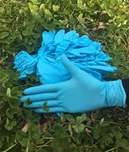 Một găng tay nitrile màu xanh lớp găng tay nitrile xanh 9 inch dày và bền Găng tay chịu nhiệt độ cao