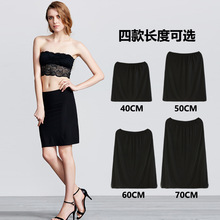 Màu sắc rắn modal váy đáy dài một nửa chemise đen trắng bên trong mặc váy chống phản xạ A-line nữ 550 Váy chữ A