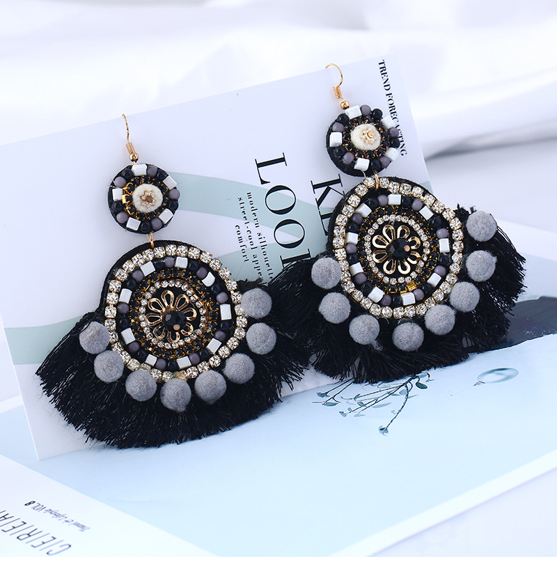 Occident and the United States Bead Drip oil earring (KC gold - black)NHKQ1145-KC gold - black