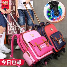 Xiongzhi trẻ em túi xe đẩy học sinh ba lô mới leo ba bánh kéo vai túi in logo tùy chỉnh Túi xe đẩy
